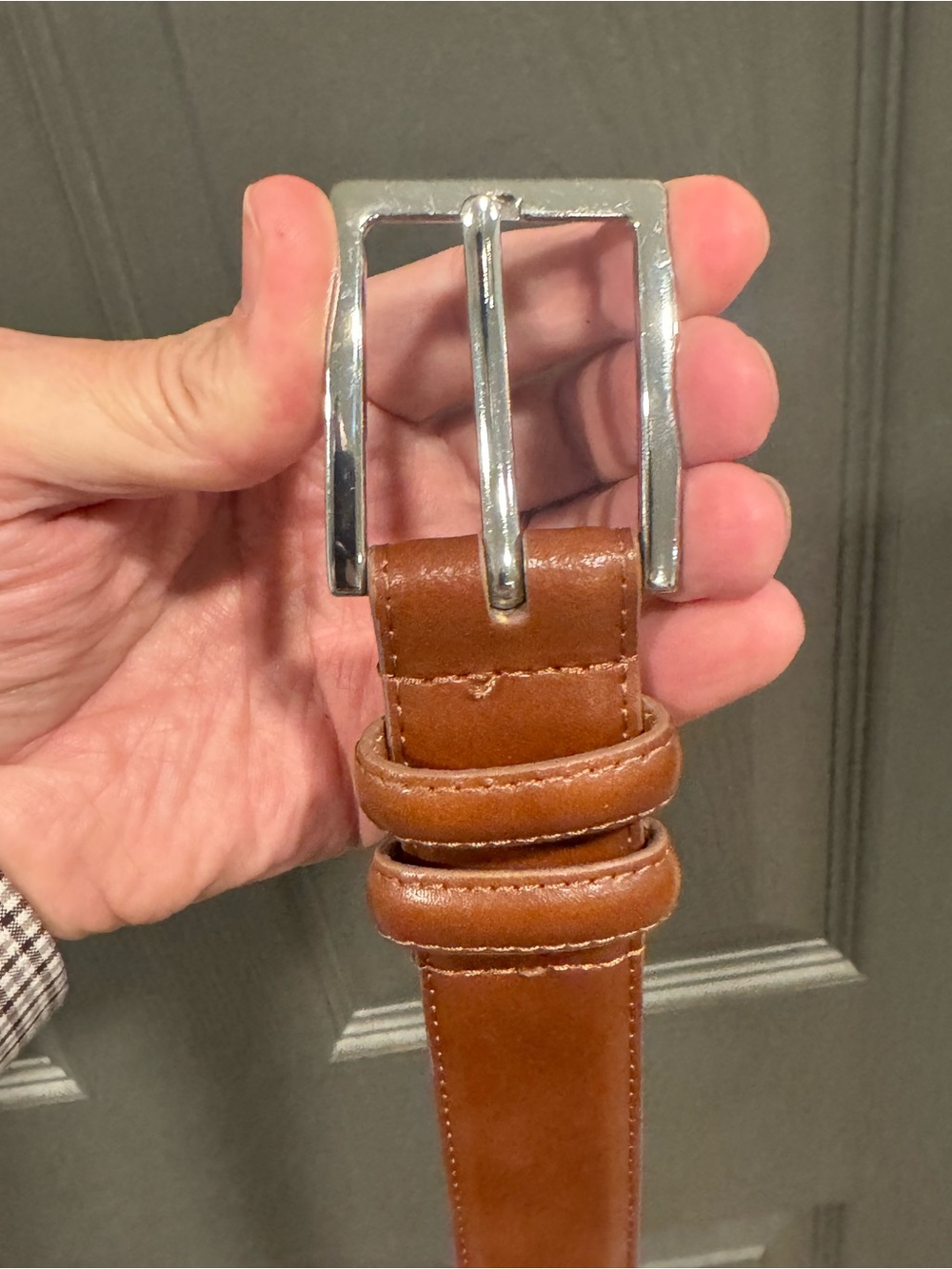 Nordstrom Men’s Shop Cognac Brown Leather Dress Belt Size 44